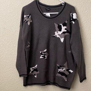 Torrid Gray Star Pattern Sweater
